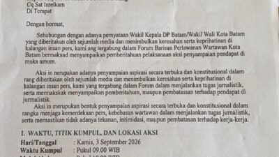 IWO Kepri Dukung Aksi Wartawan, Soroti Pernyataan Wakil Wali Kota Batam